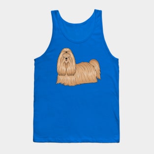 Shih tzu long hair dog cartoon illustration Tank Top